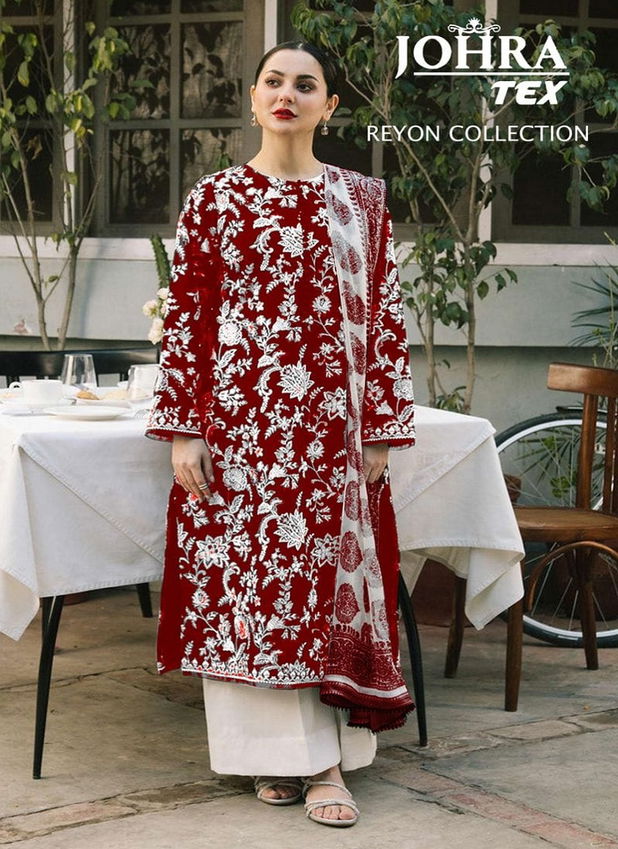 JT 157 Johra Rayon Cotton Embroidery Pakistani Suits Wholesale Online